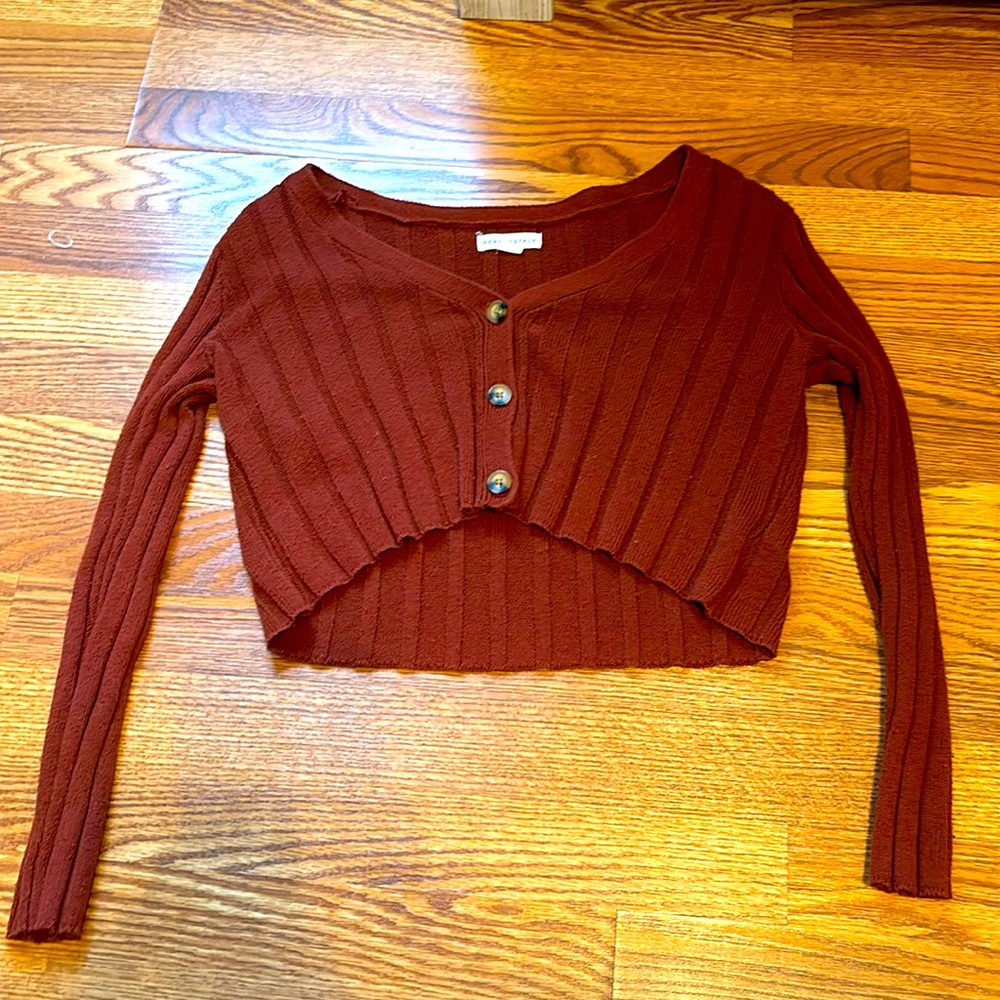 Aeropostale Cropped Maroon Sweater